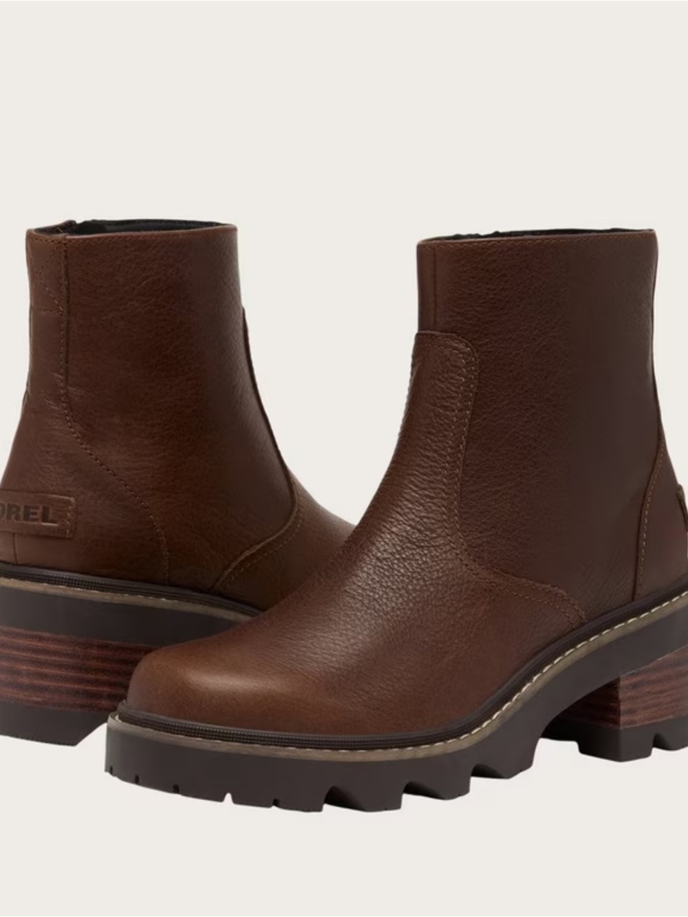 Sorel Joan Now Zip Boots in Tobacco, Blackened Brown